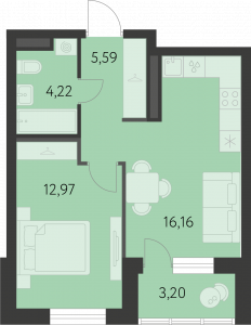 Планировка. 1k,40.3