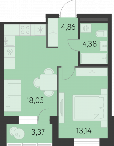Планировка. 1k,42.1