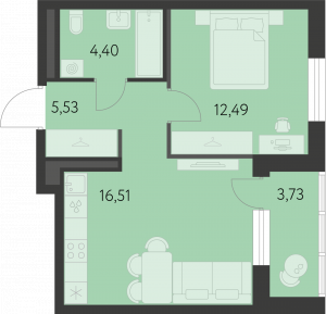 Планировка. 1k,40.8