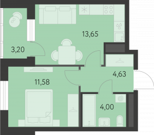 Планировка. 1k,35.5