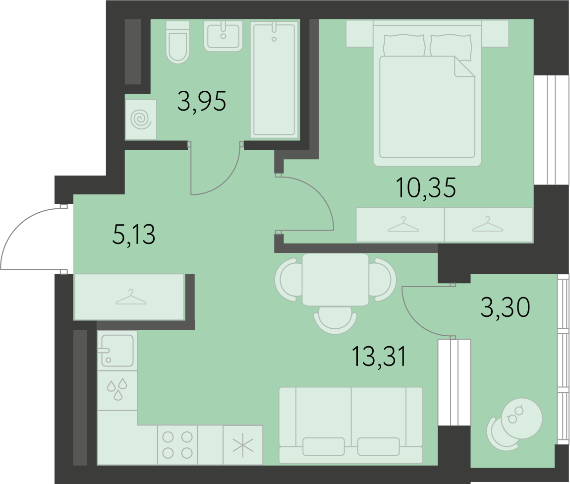 Планировка 1-комн.