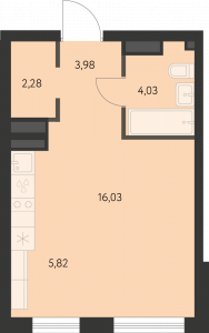 Планировка. студия,32.1