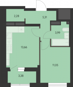 Планировка. 1k,38.0