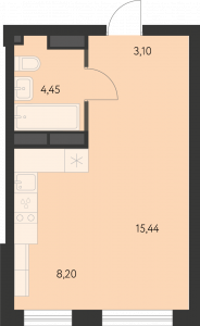 Планировка. студия,31.2